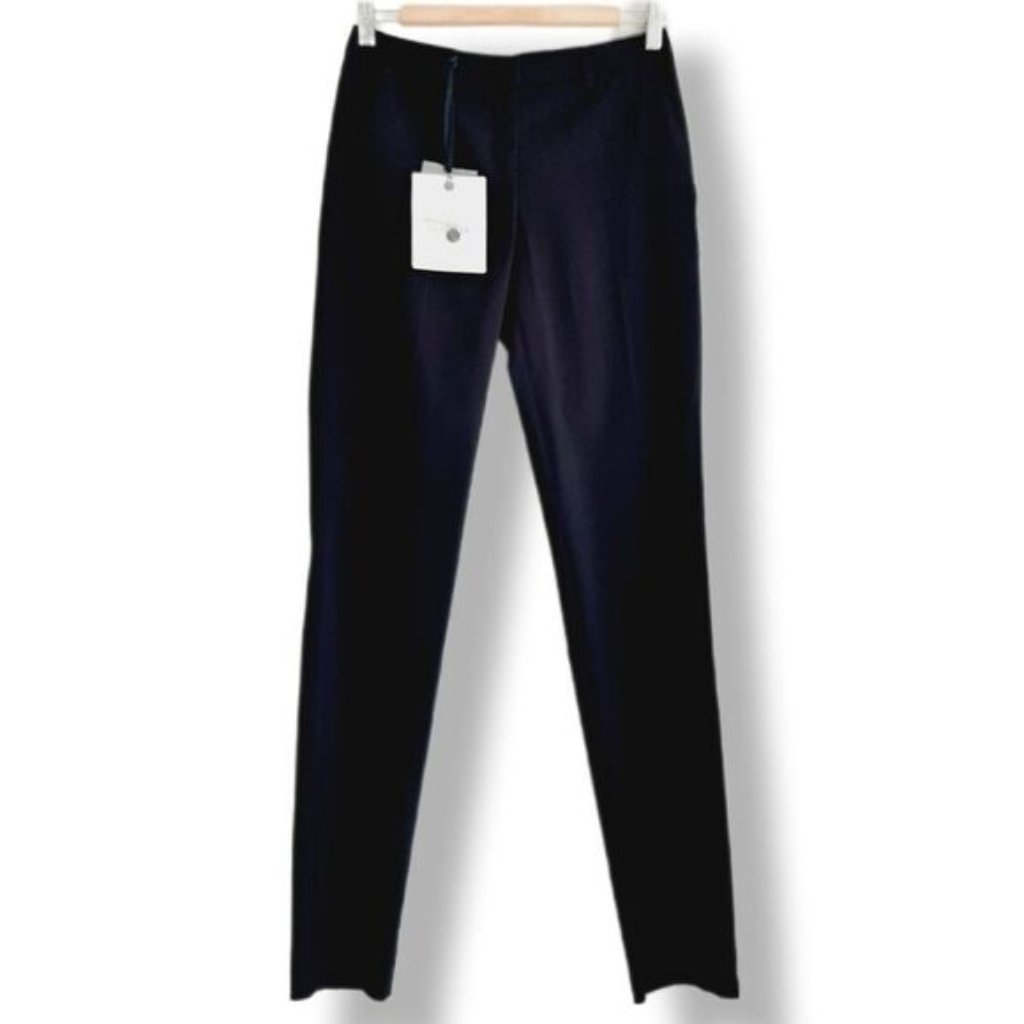 Moncler Wool Blend Slim Dress Trousers Navy Sz Eur 38 | Us S